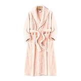 Generisch Bademantel Herren Damen Fleece Hausmantel Großgröße Schlafmantel Winter Verdickte Saunamantel Loose Fit Loungewear Langarm Badeponcho Schwergewicht Reisebademantel Warme