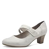 Jana Damen Pumps mit Riemen Mary Jane Vegan, Mehrfarbig (Beige/Gold), 40 EU