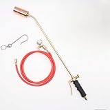 BESSTUUP Unkrautbrenner Kupfer Propan für MAPP, Schweißen, Eisschmelzen und Dach mit Verlängerungsschlauch und Gürtelhaken