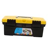TEHAUX Werkzeugkoffer Kunststoff Aufbewahrungsbox Tragbar mit Handgriff Robust Vielseitig für Heimwerker Auto Reparatur Kunststoff aufbewahrungsbox Langlebig für Elektriker