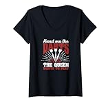 Damen Hand Me The Darts The Queen Wants To Play Dartspieler Fan T-Shirt mit V-Ausschnitt