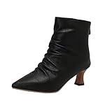 Winterschuhe für Damen, breite Passform, Stiefeletten, Outdoor, Oktoberfest, Schneeschuhe, Wandern, Pferd, Biker, Reiten, Schwarz , 37.5 EU