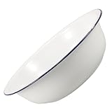 GANAZONO Altmodisches Fußbad aus Emaille Klassisches Weißes Fußwaschbecken für Fußbäder Gesichtswaschen und Wäsche Langlebig und Pflegeleicht Vintage Design