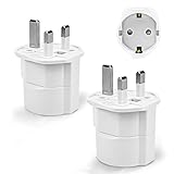 2 Stück Reiseadapter UK Adapter England Deutschland Stecker, Reisestecker Typ G Steckdose, Travel Adapter UK, Steckdosenadapter England für EU zu England/Schottland/Irland/Dubai/Maldives