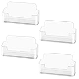 flintronic Visitenkartenhalter, 4 Stück Visitenkartenständer, Transparente Visitenkartenhalter Display Kunststoff, Visitenkarten Aufsteller, Visitenkarte Tischständer für Zuhause, Büro