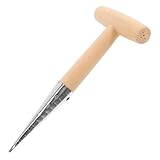 Abaodam Edelstahl Pflanzlochstecher mit Holzgriff Leichter Garten-Dibber zum Pflanzen und Umpflanzen Ergonomisches Gartengerät für Gemüse Blumen und Topfpflanzen Langlebig und Vielseitig