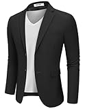 COOFANDY Sakko Herren Sportlich Blazer Anzugjacken Business Freizeit Slim Fit Jackett Sommer Sportsakko Schwarz M