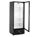 GastroHero Getränkekühlschrank Eco 278 für Gastronomie, 278 Liter Kühlraumvolumen Kühlschrank mit Glastür, Abschließbar, Flaschen- & Bierkühschrank, Energieeffizient, Schwarz, LED-Beleuchtung