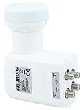 [Test SEHR GUT *] GSS Quattro LNB Weiss für Multischalter, Multiswitch geeignet - mit LTE Filter - Sat, Satelliten, Full HD, HDTV, UHD 4K, 0.1dB, LMB, Wetterschutz, extrem kälte- & hitzebeständig