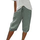 WDCHAOYUE Sommerhose Damen, Kurze Hose Damen Knielang, Dünne Sommerhose, Wandershorts Damen, Kurze Hosen Damen Sommer 3/4, Kurze Jeans Damen Sommer, Hosenrock Damen Kurz, Leichte Hose Damen Sommer,
