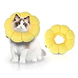 Katzen Halskrause - Schutzkragen Katze M - Weiche PP-Baumwolle - Verhindert Lecken und Beißen nach Operation - Für Erholung Kleiner Hunde und Katzen (Sonnenblume)