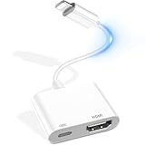 MaxRenard iPhone zu HDMI Adapter 1080P Full HD HDTV Adapter Digital AV Konverter Stecker zum Anschluss von iPhone 14 13 12 11 X XR XS 8 7 6 5s iPad an TV Monitor Projektor (Plug and Play)