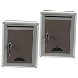KOMBIUDA 2 Stck Metall Wandbriefkasten mit Schloss Langlebiger Wandmontage Briefkasten für Zuhause und Büro Abschließbarer Postkasten und Vorschlagsbox Robust und Praktisch für