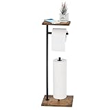 smusei Toilettenpapierhalter Stehend Badezimmer Toilettenpapier Rollenständer mit Reserve Freistehender Toilettenpapierhalter Aufbewahrung Toilettenpapierspender für Ersatzrollen