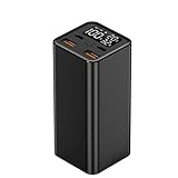 Mini-Laptop-Powerbank mit 20.000 mAh und Bildschirm, Schlankes Tragbares 100-W-Schnellladegerät, Zusätzlicher Reiseakku, Kann im Flugzeug Mitgenommen Werden, für MacBook und mehr(Color:schwarz)