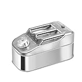 BHKERUZ Tragbarer Kraftstofftank Profi Kraftstoff-Kanister Polierte Edelstahl Benzinkanister Mit Katheter Kraftstoffkanister Explosionsgeschützter Reservekanister,5L