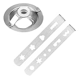 GUAHKUN Spritzgebäckvorsatz für Fleischwolf 8 Muster Edelstahl Spritzgebäck Maschine Kekspresse Gebäckpresse mit Verbindungsring (B)