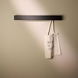 Designfabrik Hamburg Wandgaderobe | Garderobe mit verdeckten Wandhaken | Garderobenleiste aus Metall | Kleiderhaken | Garderobe Modernes Design 80 cm Matt Schwarz