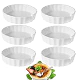 6 Stück Tarte Förmchen, Crème-Brûlée Schälchen Ø 11,5 cm Keramik, Mini Tarte Quiche Form