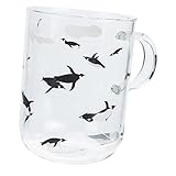 GREENADSCAPE Pinguin Tasse Kaffee Cappuccino-tasse Tassen Getränkebecher Overnight-oats-behälter Reise-tee-becher Wassergläser Teetrinkbecher Cartoon-wasserbecher Trinkt Becher Milchbecher Weiß