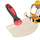 Gebogene Eimer Schaufel - Edelstahl Eimer Schaufel | Eimerschaufel Aus Edelstahl | Gebogener Trockenbau-Spachtelschaber |Tragbares Handwerkzeug Mit Griff Zum Entfernen Spachtelmasse Und Fugenmörtel