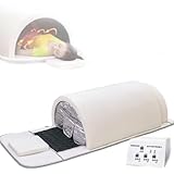 STIDEsknautic Persönliche Infrarot-Trockensaunakuppel 1200W,360°-Abdeckung Liegende Heißsauna,Mit therapeutischen Steinen,zur Linderung von Körperschmerzen White