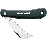 Fiskars Gartenhippe, Taschenmesser, Gesamtlänge: 17 cm, Rostfreier Stahl, Schwarz, K62, 1001623