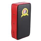 Dioche PU Leder Schlagpolster,verdicktes Sanda-Boxtrainings-Beinziel Training Thai Pad Kick Fokus,ausgestattet mit einem hochelastischen Kompressionsgürtel (Rot)