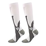 Kurz Socken und Frauen Wadenkniehohe zum Gehen, Laufen, Nylon, Unisex, Wandern Halterlose Strümpfe 40 Den Schwarz (White, XXL)