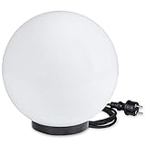 Kugelleuchten inkl. 3m Anschlußkabel Ø 30cm Kugellampe Weiß E27 Gartenleuchten Aussen Terrassenleuchte IP44 witterungsbeständig 230V