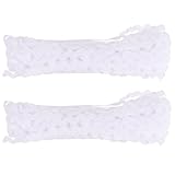 JOINPAYA 2 Rollen 8mm Gewelltes Spitzenband S form Weiß für Selbstgemacht Kleidungsaccessoires Kinderkleidung Taschen Verzierung