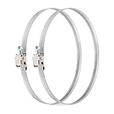neverest® Profi Schlauchschellen 2 set Edelstahl Rohrschellen 100mm Schlauchschelle mit Schneckenantrieb Bandschelle Schlauchklemme für Trockner, Abluftschlauch, Aluflexschlauch, Abluftventilator