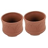 HANABASS 2 Stück Terracotta Blumentopf für Garten und Büro Handgefertigter Pflanztopf für Sukkulenten und Kleine Pflanzen Robuste Tontöpfe für Pflanzenpflege und Gesundheit