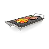 Princess Table Chef Premium Stein-Grill – Extra große Grillfläche 46 x 26 cm – Keramik-Grillplatte – PFAS-frei – einstellbaren Thermostat – inkl. 4 Holzspatel – 103150