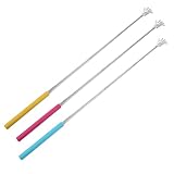 BESTYASH 3 Stück Teleskop Rückenkratzer aus Edelstahl Kratzklatsche mit Krallendesign Verstellbar für Rückenmassage und Juckreizlinderung Tragbar für Ältere Menschen und Schwangere