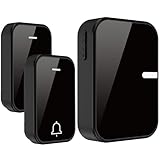 YVVV Türklingel Batterielose, Funkklingel Aussen Wasserdicht IP55, 250 Meter Reichweite, 38 Melodien und 4 Lautstärkestufen