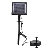 Solar-Brunnen für Vogelbad, 6 V/3,5 W, 50 cm Sprühhöhe, Solar-Brunnenpumpe, Solar-Vogelbad-Brunnen mit Bürstenloser Pumpe und LED-Leuchten für Gartendekoration