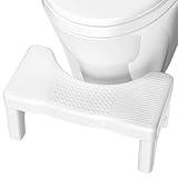 Chiluxendo Toilettenhocker(Weiß), Klo Wc Hocker Tritthocker Klohocker Füße, Erwachsene Badezimmer Toiletten Hockhocker Toilette, Hockende Fußhocker Schemel Toilet Stool Toiletten-Fußhocker