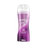 Durex Massage 2 in 1 Aloe Vera Intim Sexuelles Gleitgel auch für intime Beziehungen und Massagen geeignet, Gleitgel auf Wasserbasis, praktische Größe, 200 ml