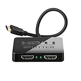 HDMI Splitter 1 in 2 Out 4K mit Audio-Synchronisation, HDMI Hub HDMI Splitter für Dual Monitore Mirror Display Laptop für MacBook PC Desktop, Dual HDMI Adapter für 2 Monitor Displays Multi-Screen