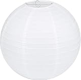 LIHAO Lampenschirm Rund Weiß Papier Laterne Classic Bamboo Style Gerippter Lampenschirm Deko für Party Garten Hochzeit Dekoration (15x14 cm, 6')