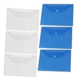 Angoily 6 Stück transparente Dateiorganisatoren dokumentieren Schreibwarenordner Aktenkästen Foolscap-Ordner Büro Aktenaufbewahrungstaschen Taschen mit Knopfleiste Dokumentinhaber pp
