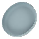 UPKOCH Elder Dining Plate mit Rutschfestem Saugnapf Bruchsicherer Silikon Teller mit Kante Selbstständiges Essen für Senioren und Behinderte Auslaufsicher und Leicht zu Reinigen Graublau