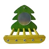 Gralara Papageien Vogelspiegel Käfigständer, Platzsparend, Leicht zu Reinigen, Dekoration, Papageien Vogelspielzeug, Vogelsitzstange für Unzertrennliche, Grau, GrÜn