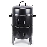 Räuchertonne Multifunktional Ø 40 cm | Grilltonne, Räucherofen Holz, Doppelschicht, 3in1 Grillfass, Räuchergrill, Geräuchert, Geschmort, Gegrillt mit Deckel, Kohlegrill