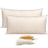 Kapok-Kissen 40x80 cm – Ergonomisches Naturkissen mit 100% Baumwollbezug & Reißverschluss – Atmungsaktiv, Vegan & Hypoallergen – Handgefertigt