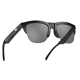 Für Brillenträger Sonnenbrillen Sprachsteuerung & Mikrofon & Lautsprecher Outdoor-Sonnenbrille für Damen & Herren Sechseckig, Schwarz , Einheitsgröße