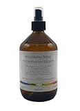 Kolloidales Silber 50 ppm hochrein, 500 ml in Braunglasflasche mit Sprühaufsatz, mit Herstellungsdatum, Made in Germany, Silberwasser