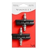 Manovella V-Brake Bremsschuhe 70 mm (2 Paar) – Fahrrad Bremsbeläge für V-Bremse, U-Bremse & Seitenzugbremse – kompatibel mit Shimano, Avid, Tektro, Sram – inkl. Befestigung – Schwarz