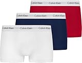 Calvin Klein Herren Boxershorts Low Rise TRUNK, 3er Pack U2664G, Ohne Eingriff, Mehrfarbig ( Mehrfarbig (998 White, Red Ginger, Pyro Blue) ) - M